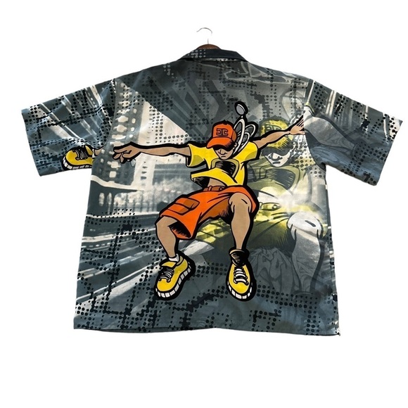 Vintage JORDON CRAIG Y2K Hip Hop 90s Button Front Graphic Shirt Size XL - Picture 8 of 8